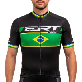 Camisa de Ciclismo ERT New Elite Racing Campeão Brasileiro Preta