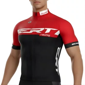 Camisa de Ciclismo ERT New Elite Racing Vermelha e Preta