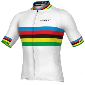 Camisa de Ciclismo ERT Premium Campeão do Mundo Branca