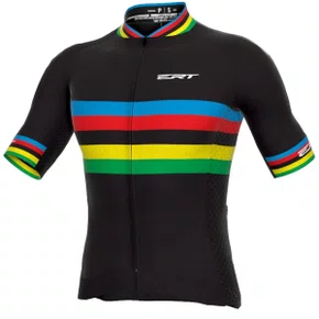 Camisa de Ciclismo ERT Premium Campeão do Mundo Preto