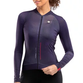 Camisa de Ciclismo Furbo Plum Manga Longa Feminina Roxa