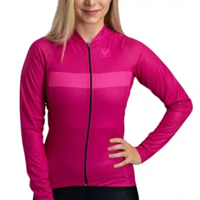 Camisa de Ciclismo Free Force Basic Candy Manga Longa Feminina Rosa