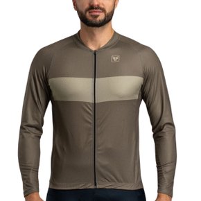 Camisa de Ciclismo Free Force Basic Mousse Manga Longa Marrom