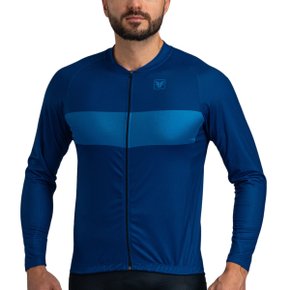 Camisa de Ciclismo Free Force Basic Ocean Manga Longa Azul