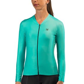Camisa de Ciclismo Free Force Training Manga Longa Feminino Verde