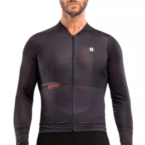 Camisa de Ciclismo Furbo Euro Invicta Manga Longa Preta