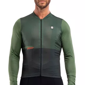 Camisa de Ciclismo Furbo Euro Invicta Manga Longa Verde