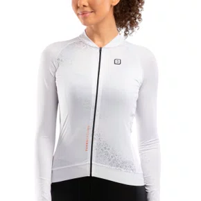 Camisa de Ciclismo Furbo Lily Slim Manga Longa Feminina Branca