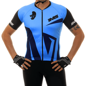 Camisa de Ciclismo IMS Racing Elite 4° Bolso com Ziper Azul Camisa de Ciclismo IMS Racing Elite 4° Bolso com Ziper Azul