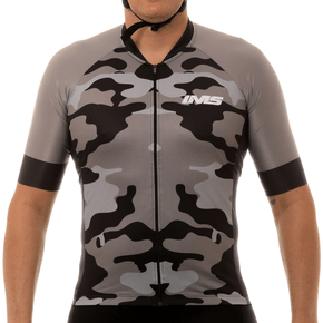 Camisa de Ciclismo IMS Racing Napoli 4° Bolso com Ziper Cinza