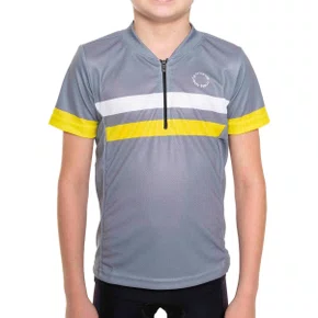 Camisa de Ciclismo Marcio May Attack Infantil Cinza