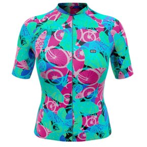 Camisa de Ciclismo Marcio May Funny Neon Euphoria Feminina Camisa de Ciclismo Marcio May Funny Neon Euphoria Feminina