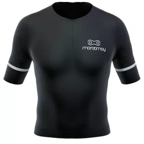 Camisa de Ciclismo Marcio May Pro Black e White
