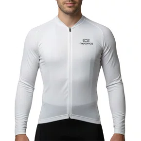 Camisa de Ciclismo Marcio May Sport Manga Longa Branca