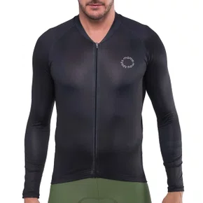 Camisa de Ciclismo Marcio May Sport Manga Longa Preta