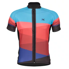 Camisa de Ciclismo Mattos Racing Bike II Azul e Vermelho