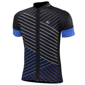 Camisa de Ciclismo Mattos Racing Bike Lines Preta e azul