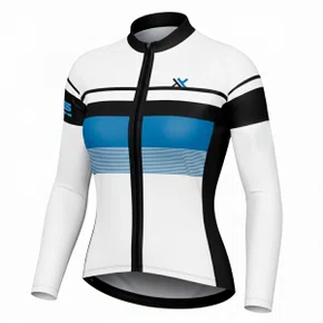 Camisa de Ciclismo Mattos Racing Bike Track II Maga Longa Feminina Lilás e Preto