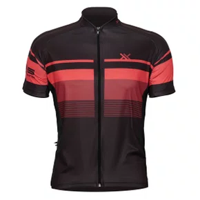 Camisa de Ciclismo Mattos Racing Bike Track II Preta e Vermelha