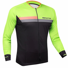 Camisa de Ciclismo Refactor Reflex Luz Preta e Verde Camisa de Ciclismo Refactor Reflex Luz Preta e Verde