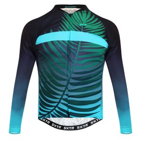 Camisa de Ciclismo SportXtreme Bahamas Slim Manga Longa Preta e Verde
