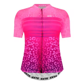 Camisa de Ciclismo Sportxtreme Slim Animali Feminina Rosa