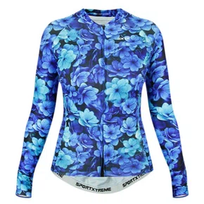 Camisa de Ciclismo Sportxtreme Slim Manga Longa Turmalina Feminina Azul Camisa de Ciclismo Sportxtreme Slim Manga Longa Turmalina Feminina Azul