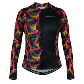 Camisa de Ciclismo SportXtreme Trace Slim Manga Longa Feminina Preta Camisa de Ciclismo SportXtreme Trace Slim Manga Longa Feminina Preta