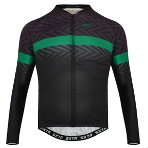 Camisa de Ciclismo SportXtreme Voltz Dark Slim Manga Longa Preta e Verde
