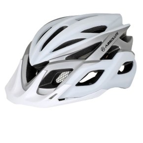 Capacete de Ciclismo Absolute Wild Flash USB Branco e Prata