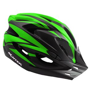 Capacete de Ciclismo Rontek RT-58 Led Preto e Verde Capacete de Ciclismo Rontek RT-58 Led Preto e Verde