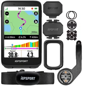 Ciclocomputador com GPS Igpsport Binavi Touch Screen Bundle II