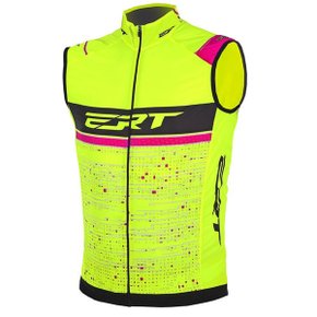 Colete de Ciclismo Corta Vento ERT Team  Amarelo Colete de Ciclismo Corta Vento ERT Team  Amarelo