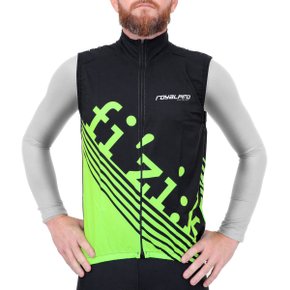 Colete de Ciclismo Corta Vento Marcio May Fizik Preto Colete de Ciclismo Corta Vento Marcio May Fizik Preto