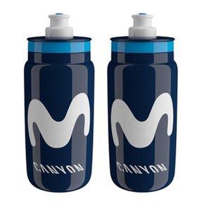 Kit Garrafa de Ciclismo Elite Fly Movistar Azul 550ml 2 Unidades