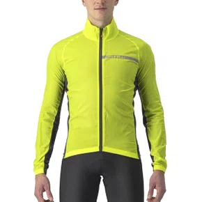 Jaqueta de Ciclismo Corta Vento Castelli Squadra Stretch Amarelo