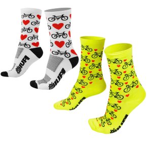 Kit 2 Pares de Meias Hupi Love Bike Kit 2 Pares de Meias Hupi Love Bike