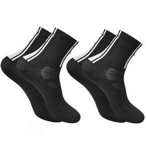 Kit 2 pares Meia de Ciclismo FLR Elite 5.5 Preta e Branca Kit 2 pares Meia de Ciclismo FLR Elite 5.5 Preta e Branca