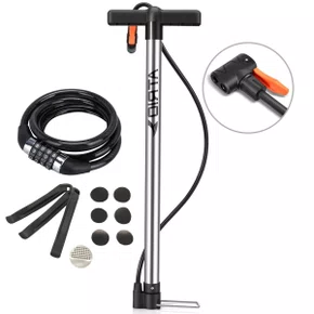 Kit Bomba Atrio Alumínio 140 PSI + 6 Remendos + 3 Espátulas + Cadeado Kit Bomba Atrio Alumínio 140 PSI + 6 Remendos + 3 Espátulas + Cadeado