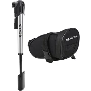 Kit Bomba Atrio Alumínio com Manômetro + Bolsa de Selim