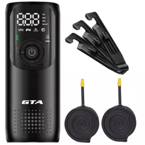 Kit Bomba Elétrica Ar de Bicicleta GTA 150 PSI + Espátulas + Câmaras Pirelli 700x23/30
