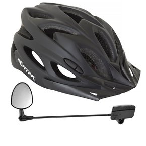 Kit Capacete de Ciclismo Rontek RT-58 Led Preto + Espelho Retrovisor Rontek para Capacete Kit Capacete de Ciclismo Rontek RT-58 Led Preto + Espelho Retrovisor Rontek para Capacete