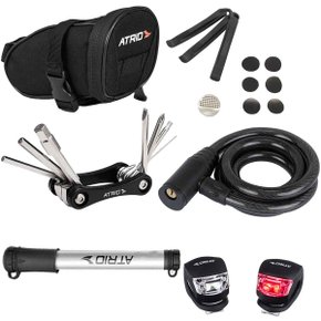 Kit de Ciclismo Bomba Atrio Performance + Bolça de Selim + Sinalizadores + Canivete + Remendo + Cadeado Kit de Ciclismo Bomba Atrio Performance + Bolça de Selim + Sinalizadores + Canivete + Remendo + Cadeado
