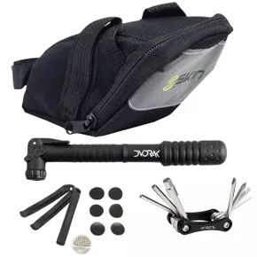 Kit de Ciclismo Atrio Sport com Bolsa de Selim + Bomba de Ar + Canivete + Remendos + Espátulas