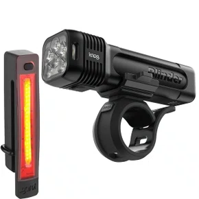 Kit Farol de Bicicleta Knog Blinder USB 1300 Lúmens + Sinalizador Traseiro Plus USB 20 Lúmens