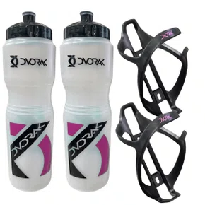 Kit Garrafa de Ciclismo Dvorak Rosa 900ml + Suporte 2 Unidades Kit Garrafa de Ciclismo Dvorak Rosa 900ml + Suporte 2 Unidades