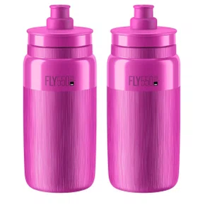 Kit Garrafa de Ciclismo Elite Fly Tex Rosa 550ml 2 Unidades