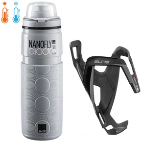 Kit Garrafa de Ciclismo Elite Nano Fly Térmica 500ml + Suporte Elite Vico Carbon