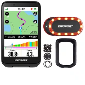 Kit GPS Igpsport Binavi + Sinalizador Traseiro SR Mini 30 Lúmens