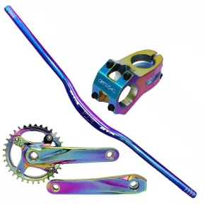 Kit Guidão de Bicicleta GTA 31.8 780mm + Mesa de Bicicleta GTA + Pedivela GTA Camaleão